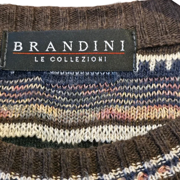 Brandin Men's Blue and Brown Crewneck Sweater - Picture 3 of 3